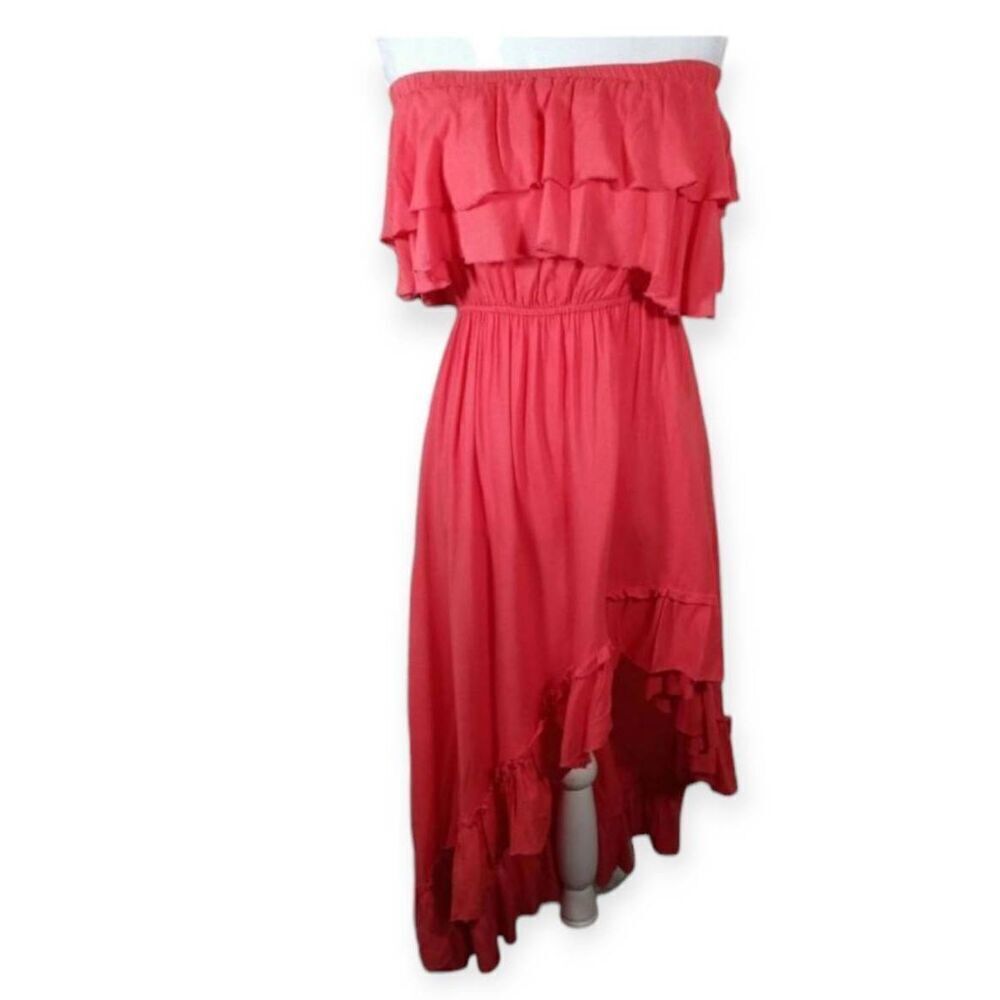 CATWALK STUDIO CORAL RUFFLE STRAPLESS DRESS SZ.S GUC.